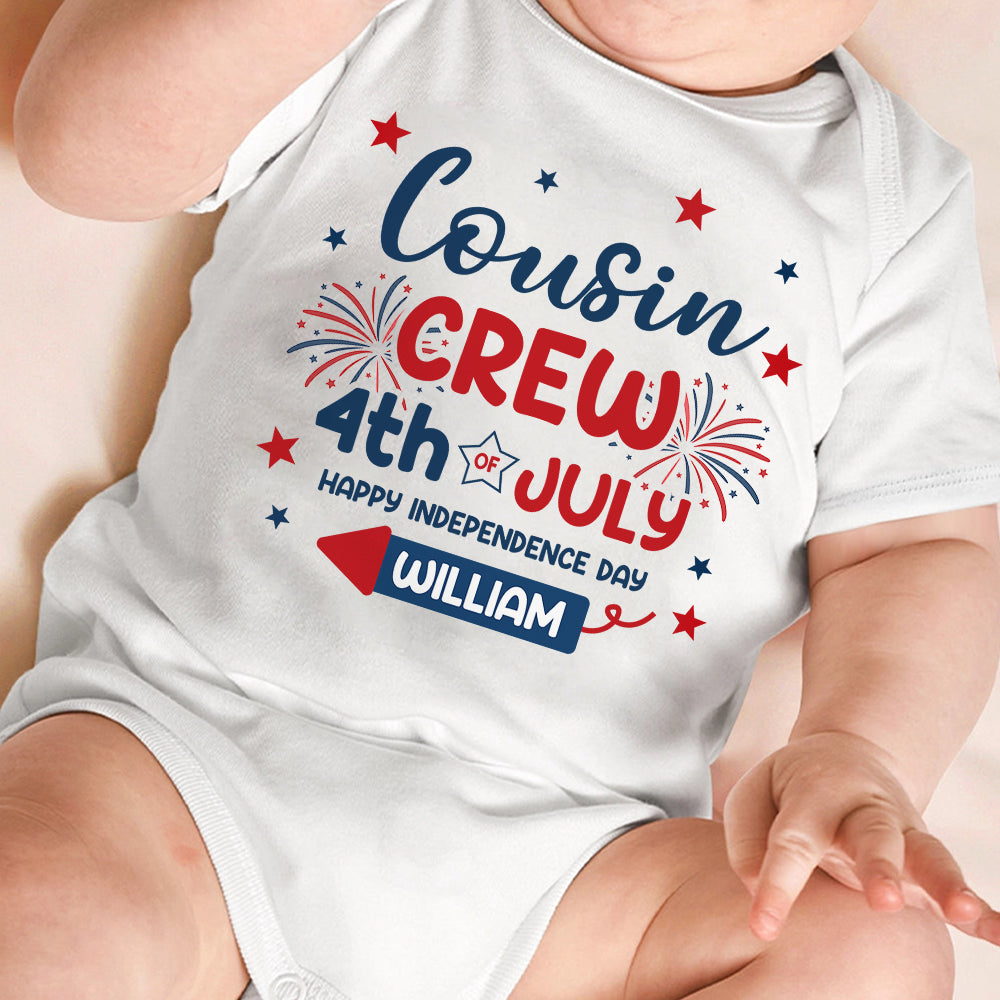 Personalized Kid Name Cousin Crew 4th of July Baby Onesie LM32 893519