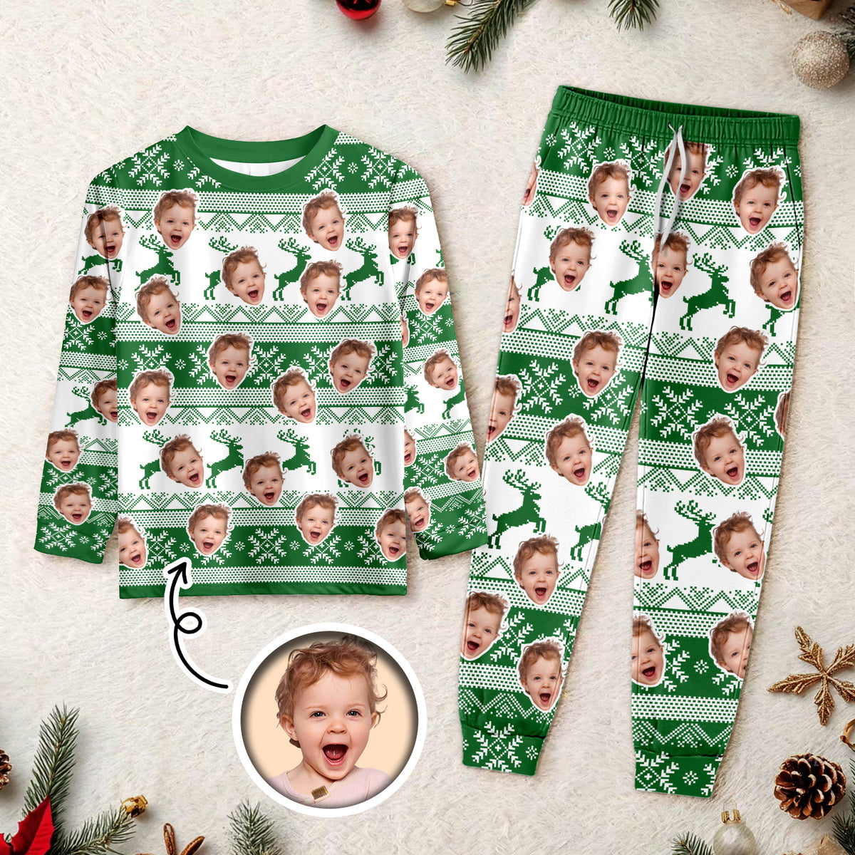 Custom Photo Christmas Face Sleepwear Xmas Fun HO82 900154