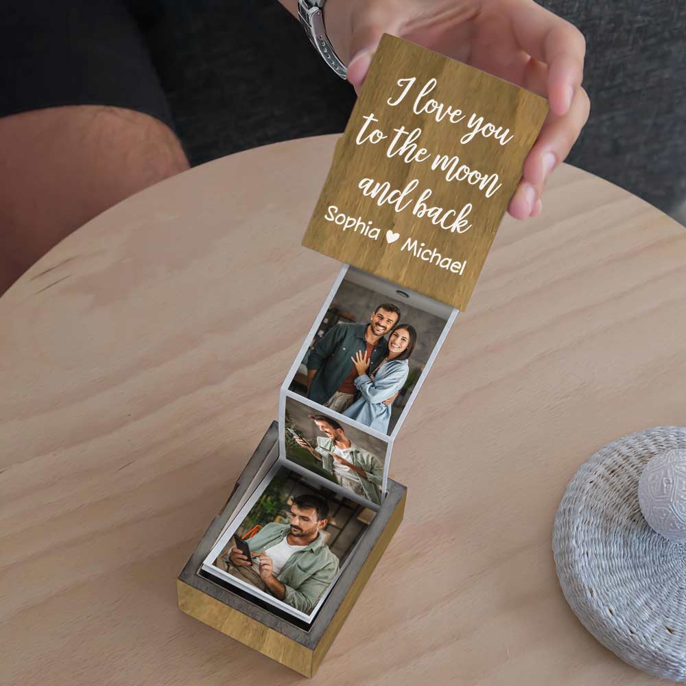 Custom Pull Out Photo Our Memory Keepsake Wooden Photo Box LM32 893411