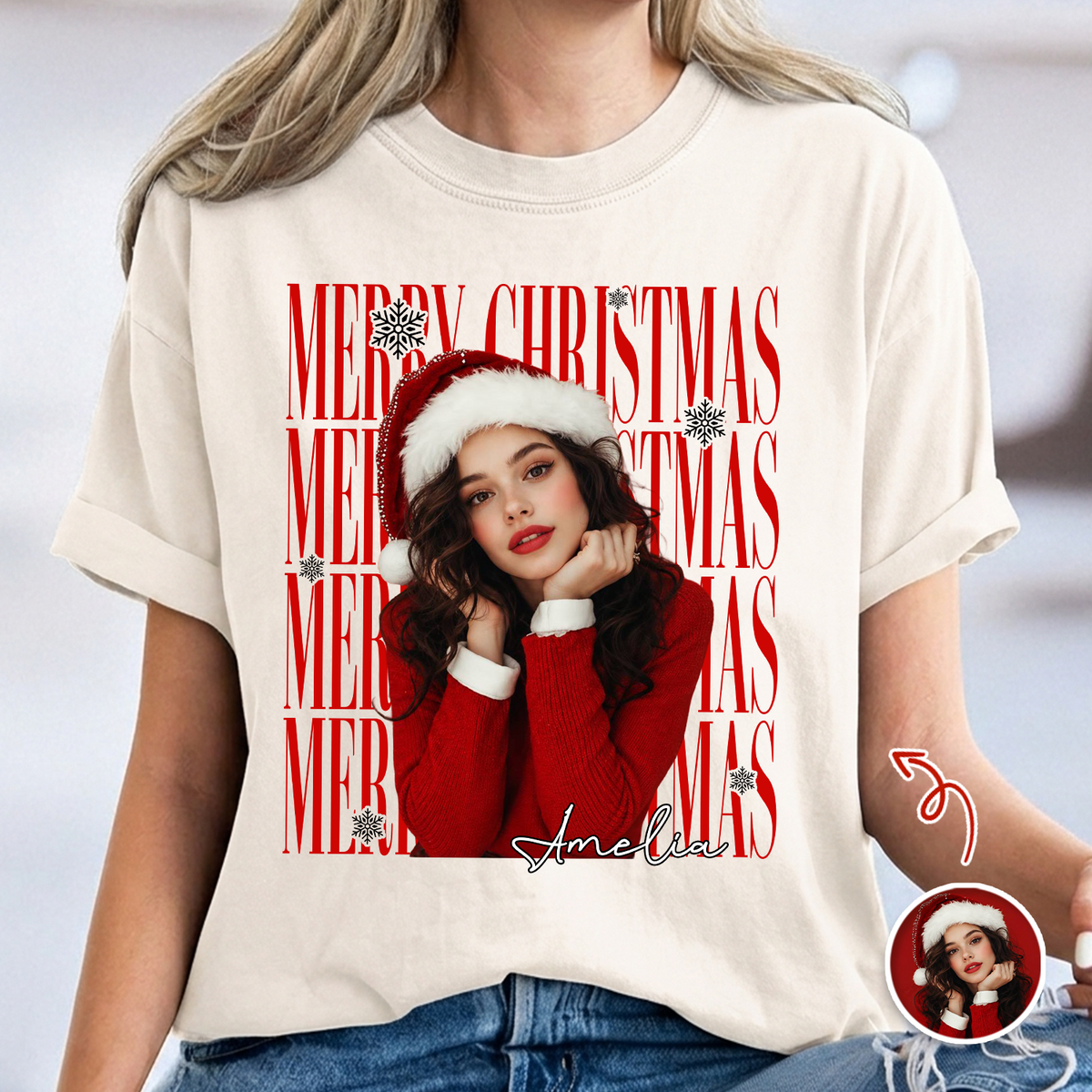 Custom Photo Merry Christmas Retro Comfort Shirt HO82 903334