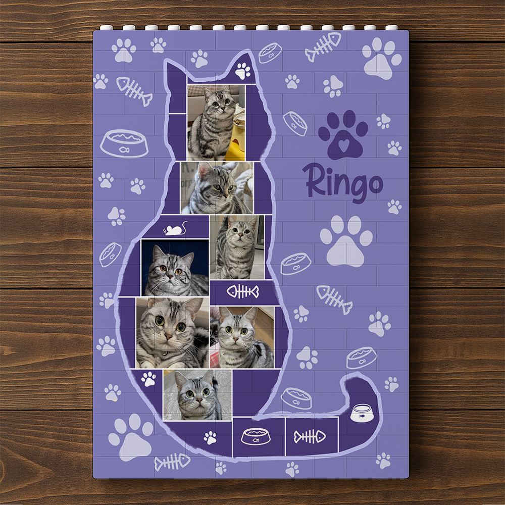 Custom Photo Cat Building Brick Blocks Gift For Cat Lovers HA75 920556
