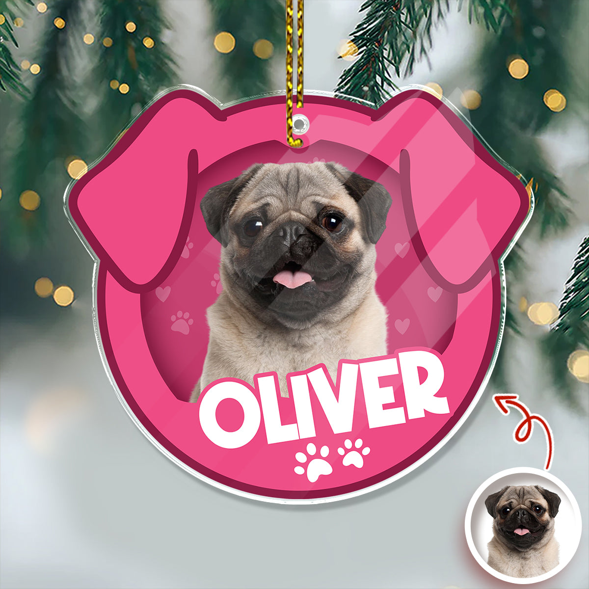 Custom Furry Baby Photo - Personalized Acrylic Ornament Gift For Dog Lovers CH07 899102
