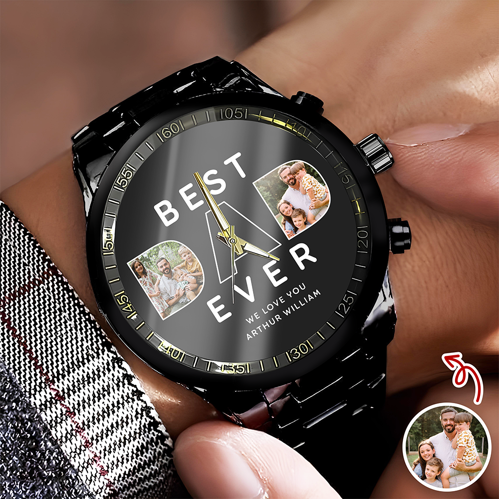 Custom Photo Best Dad Ever Men's Wrist Watch For Dad TH10 894263