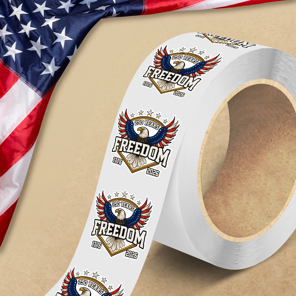 250 Years of Freedom America 1776–2026 Anniversary Roll Sticker HA75 920350