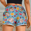 Custom Cute Kid Face Watercolor Tropical Summery Women's Beach Short CH07 895830