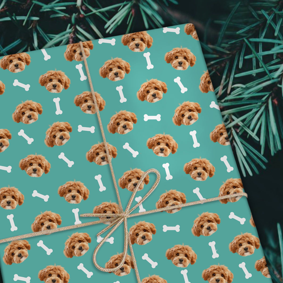 Custom Dog Photo With Icon Wrapping Paper TH10 896709