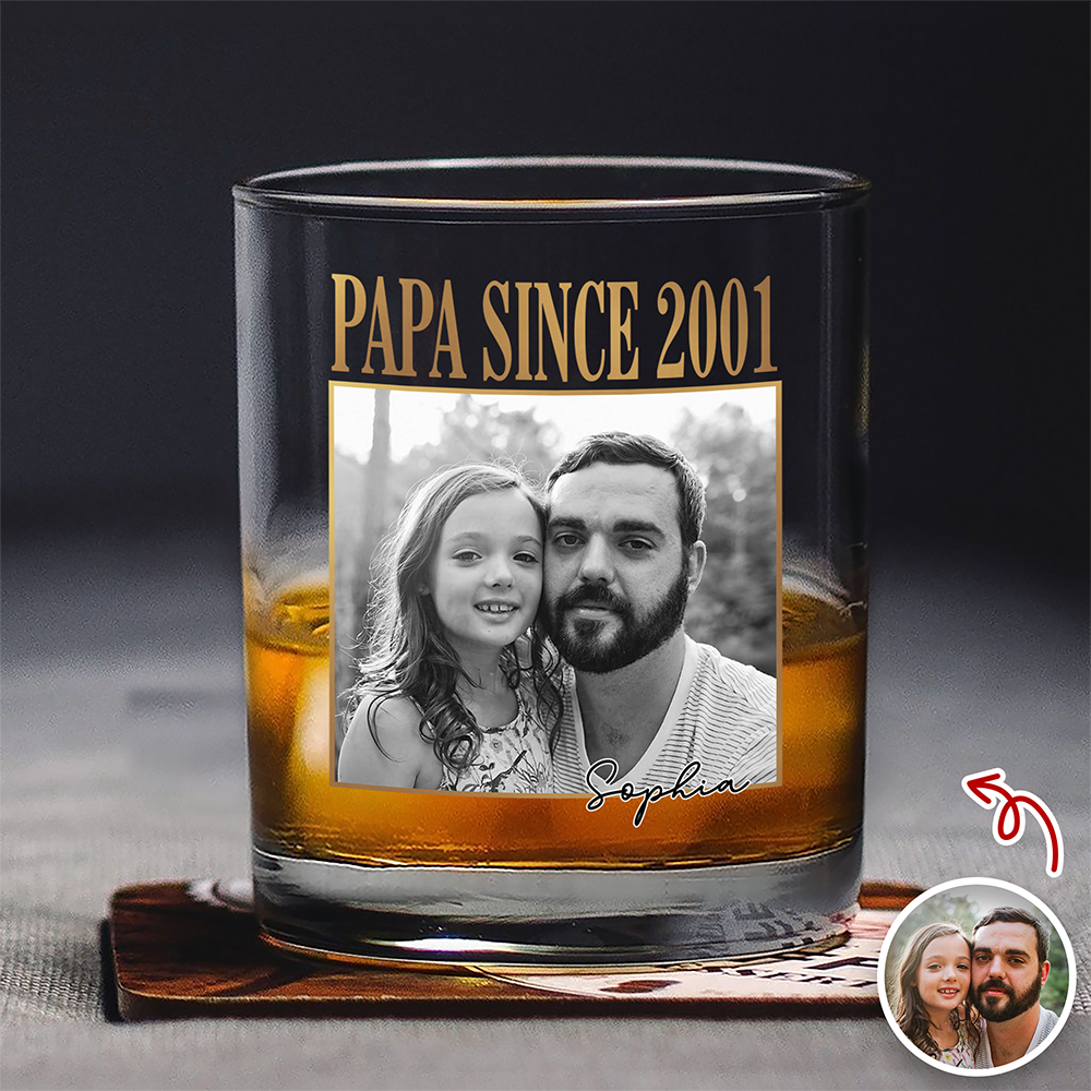 Custom Photo Best Dad Ever Whiskey Glass - Gift for Father’s Day CH07 911352