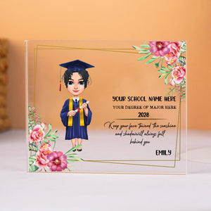 Customized Chibi Graduation Acrylic Plaque and Stand, Graduation Gift HN590