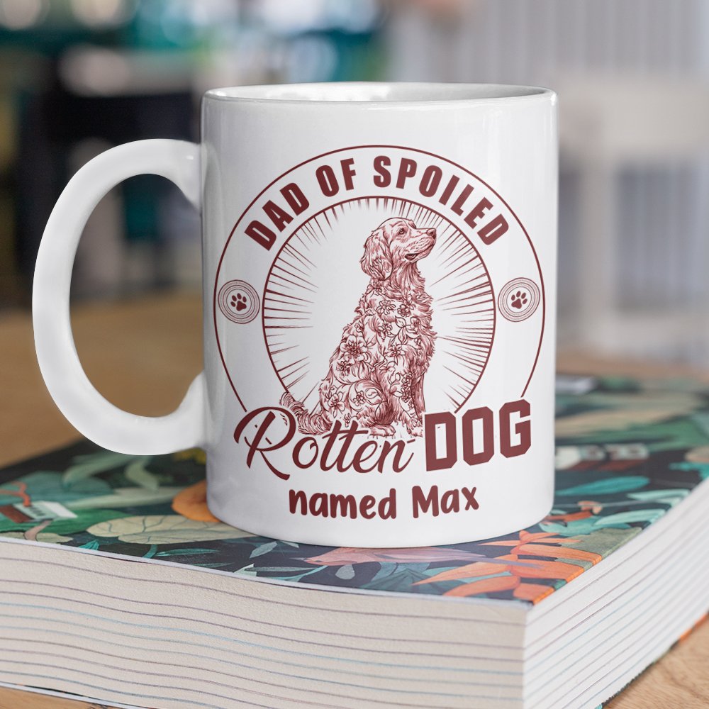 Personalized Spoiled Rotten Dog Toile De Jouy White Mug LM32 895079