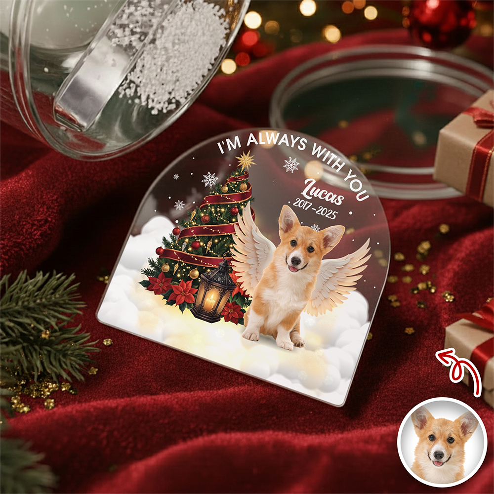 Custom Photo I Am Always With You Memorial Dog Acrylic Snow Globe HA75 898022