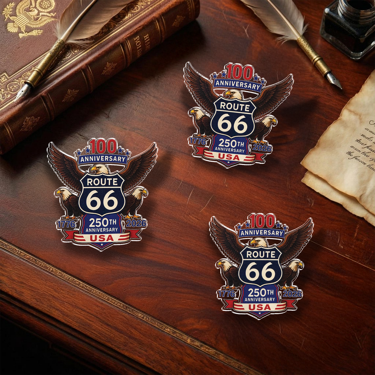 100 Years Of Route 66 And 250 Years Of USA Acrylic Pin HA75 920948