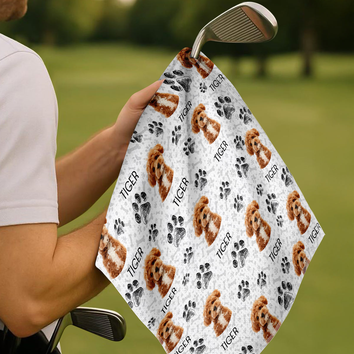 Custom Dog Cat Paw Pattern Golf Towel Gift For Dog Cat Lovers HA75 892564