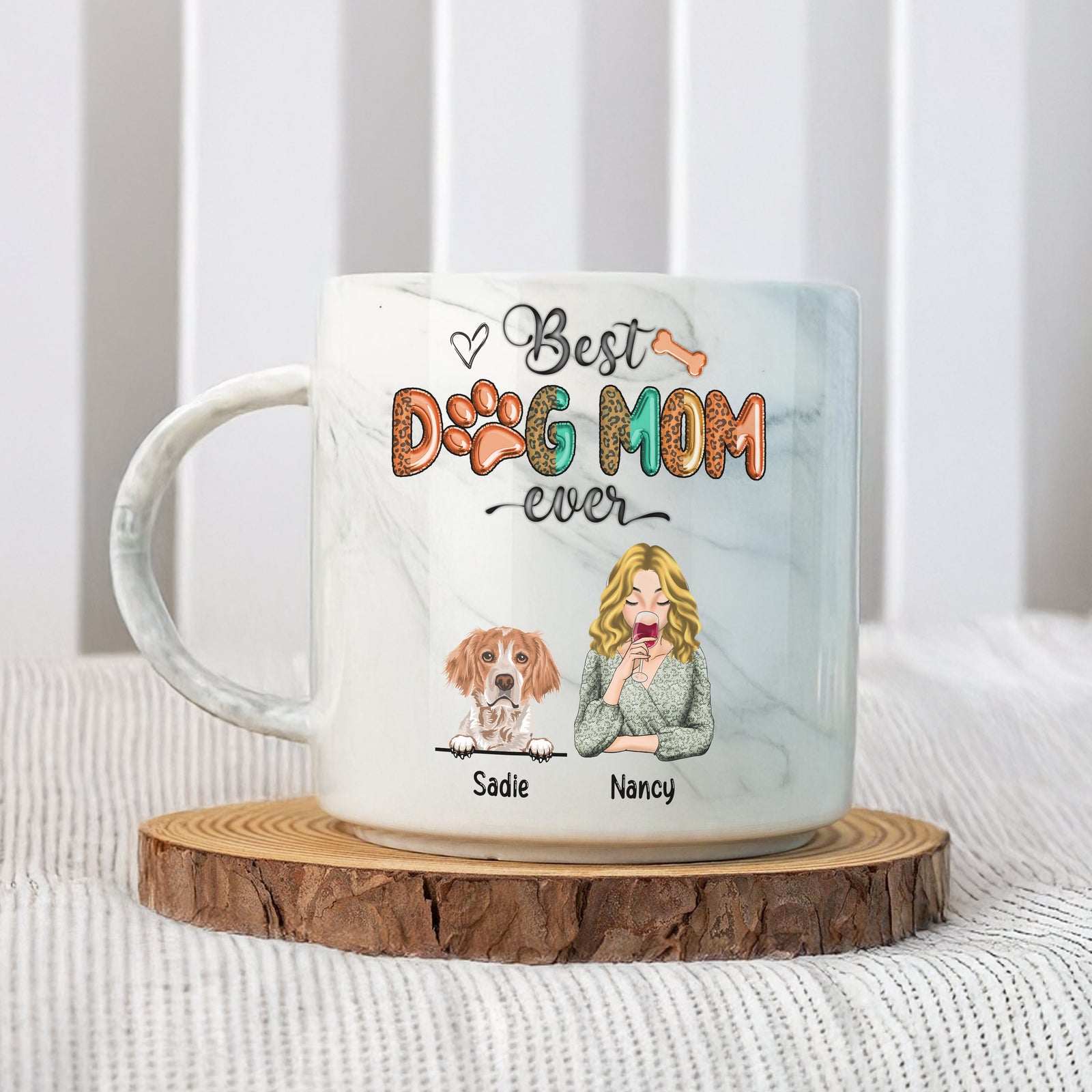 Best Dog Mom Ever Mother's Day Personalized Marble Mug TH10 892547