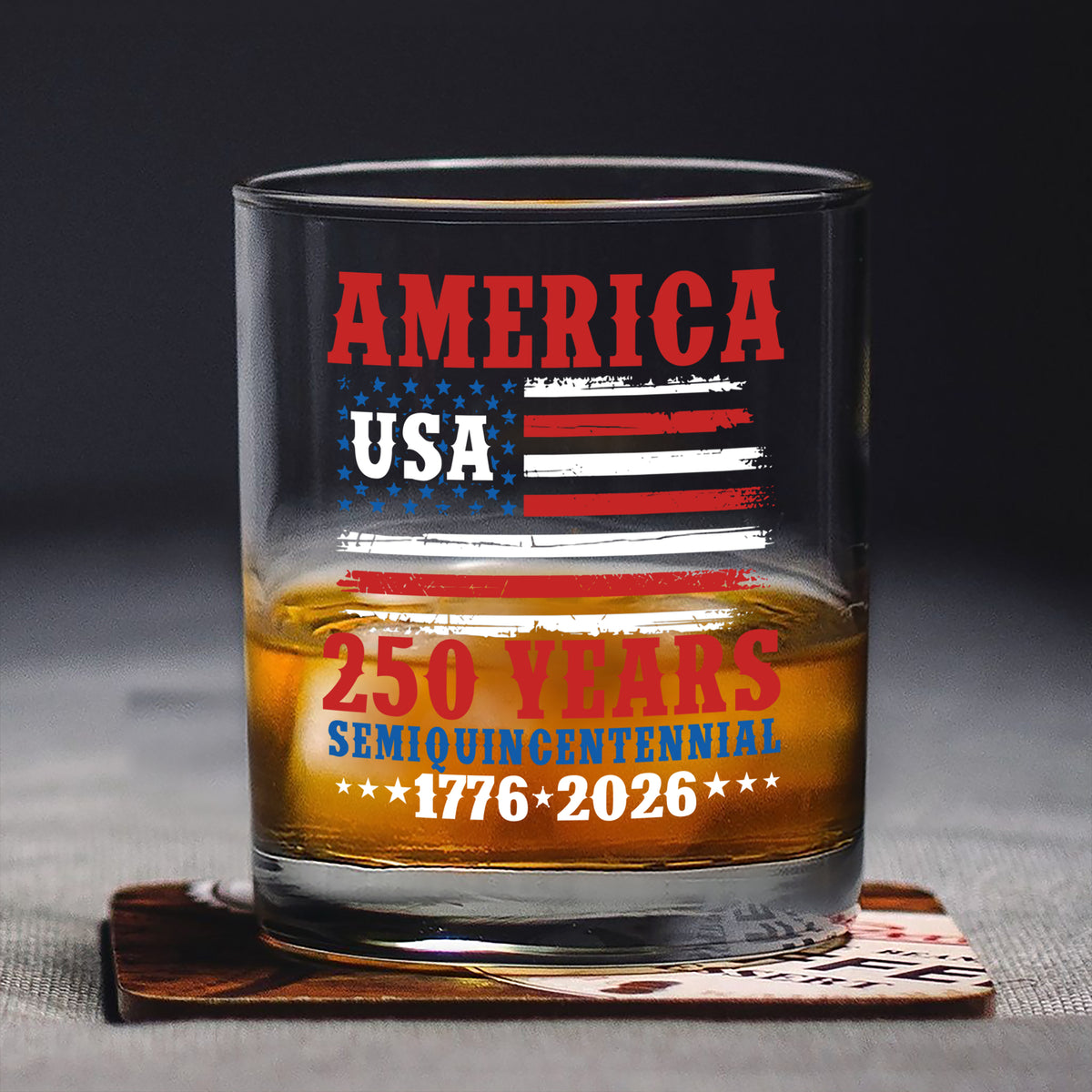 America 250 Years Semiquincentennial Whiskey Glass TH10 894671