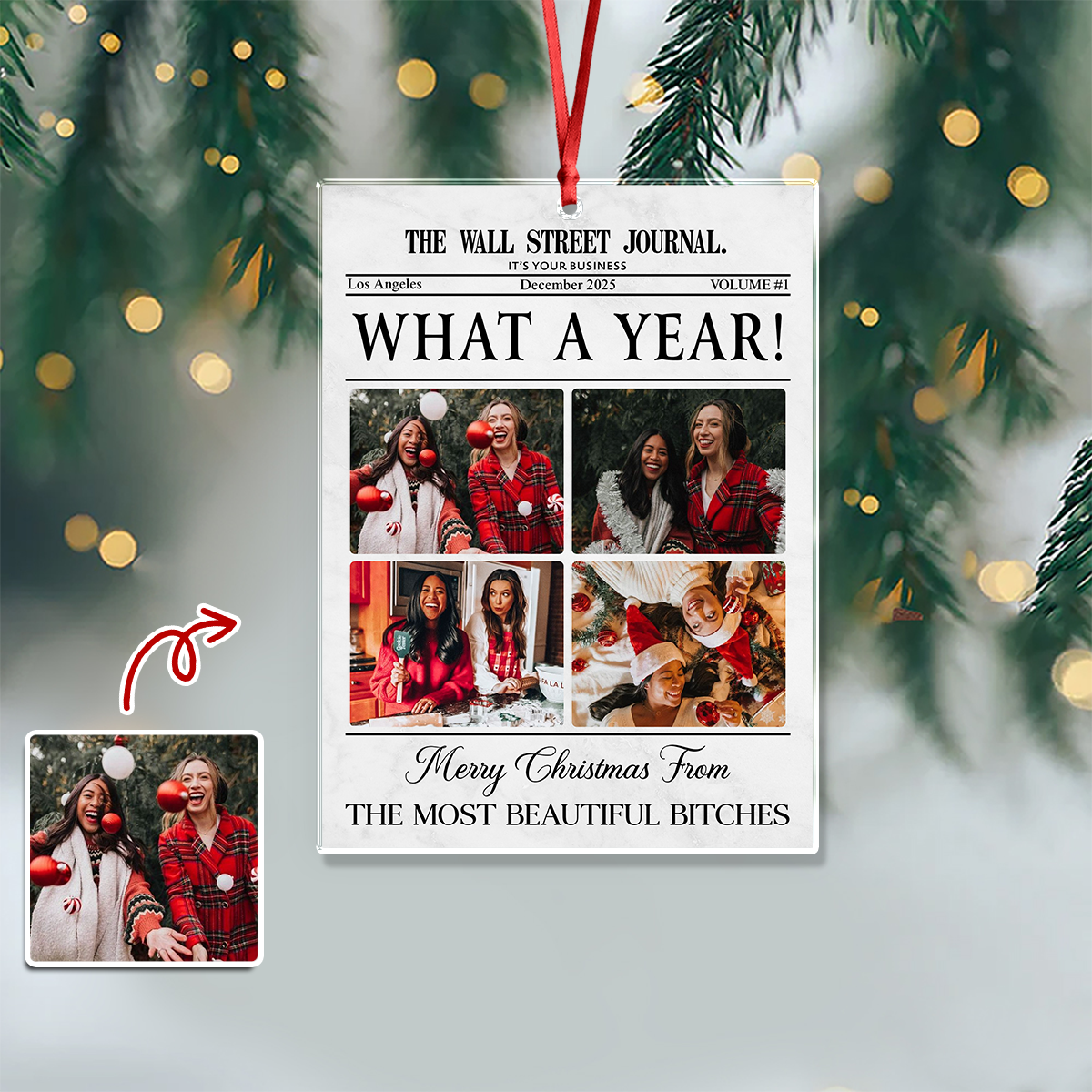 Custom Photo Besties Christmas Tree Acrylic Ornament Christmas Gift For Besties HO82 894674