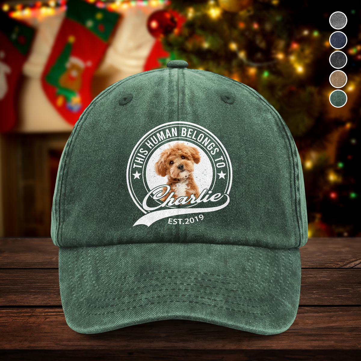 Custom Photo Human Belongs To Dog Cat  Pet Washed Denim Baseball Cap HA75 892934