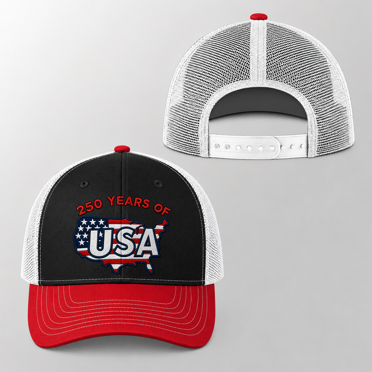 250 Years Of America Embroidered Trucker Hat CH07 911942