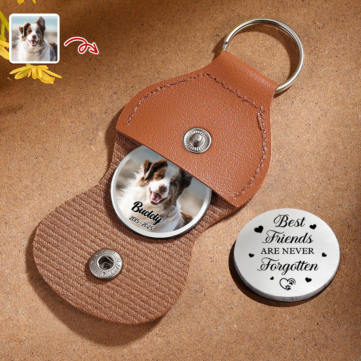 Custom Photo Best Friends Are Never Forgotten Memorial Pocket Hug HA75 897982