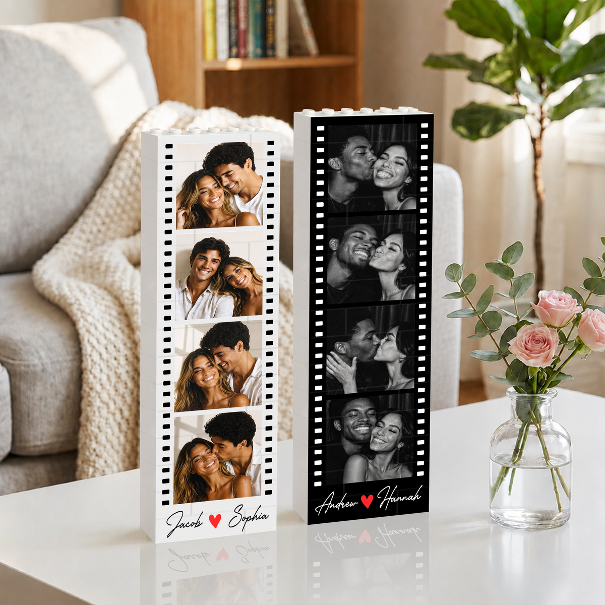 Personalized Couple Photo Film Strip Booth Lego Anniversary & Valentine’s Day Gift for Couples CH07 180352