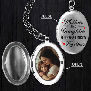 Custom Photo Mother And Daughter Forever Linked Locket Necklace TH10 892611