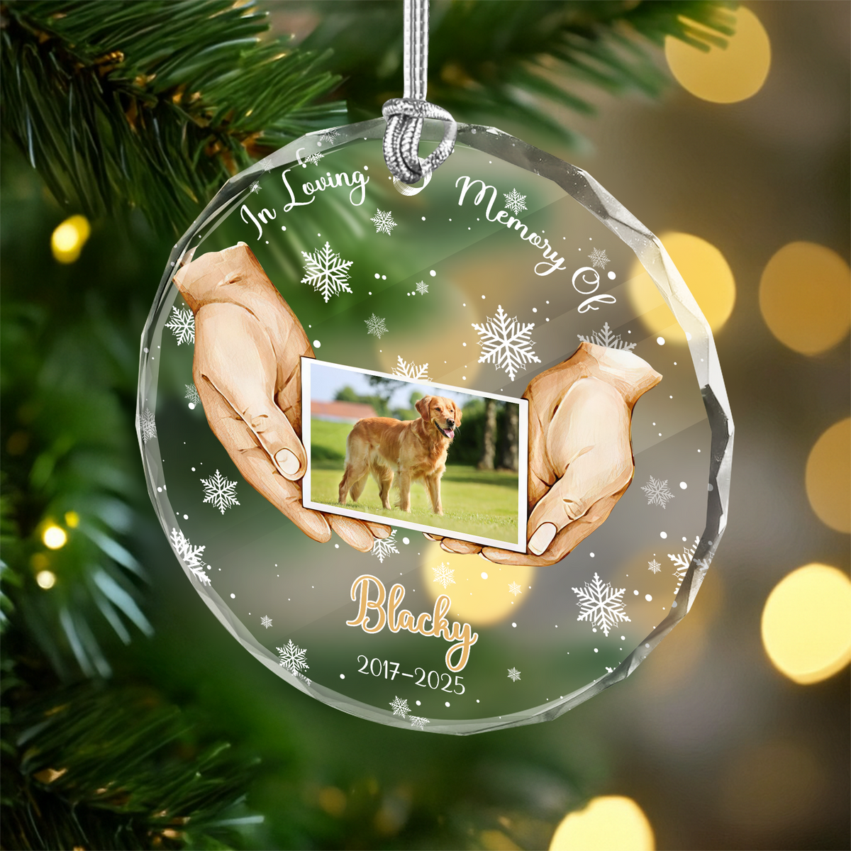 Custom Pet Photo Memorial Glass Ornament TH10 894999