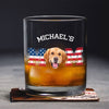 Custom Photo Dog - Dog Dad US Flag Whiskey Glass HA75 892406