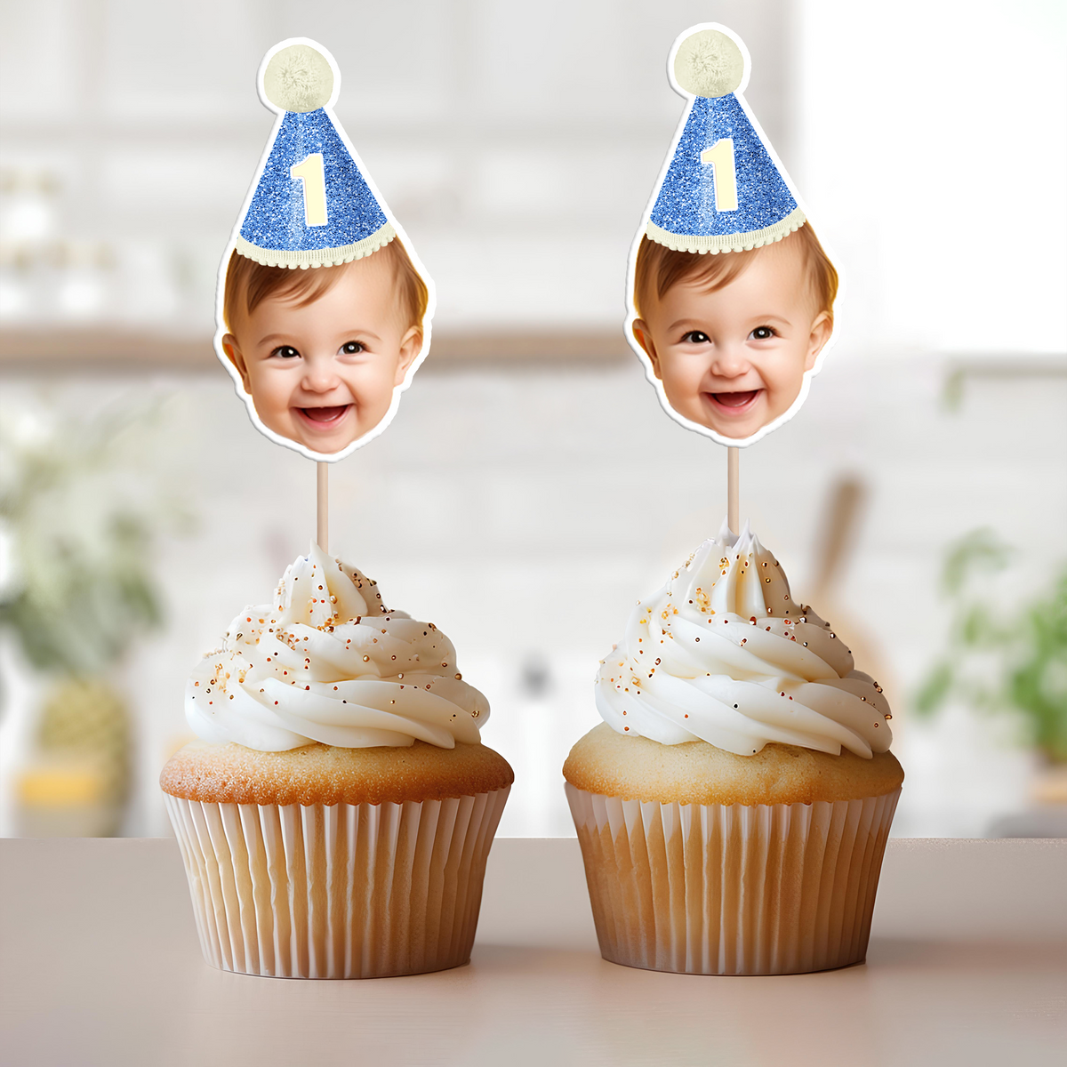 Custom Face Kid Birthday Decoration Cupcake Toppers HA75 892052