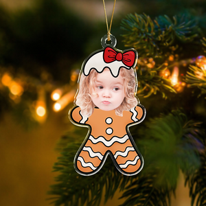 Custom Photo Cute Gingerbread Acrylic Ornament Christmas Gift For Family CH07 896352