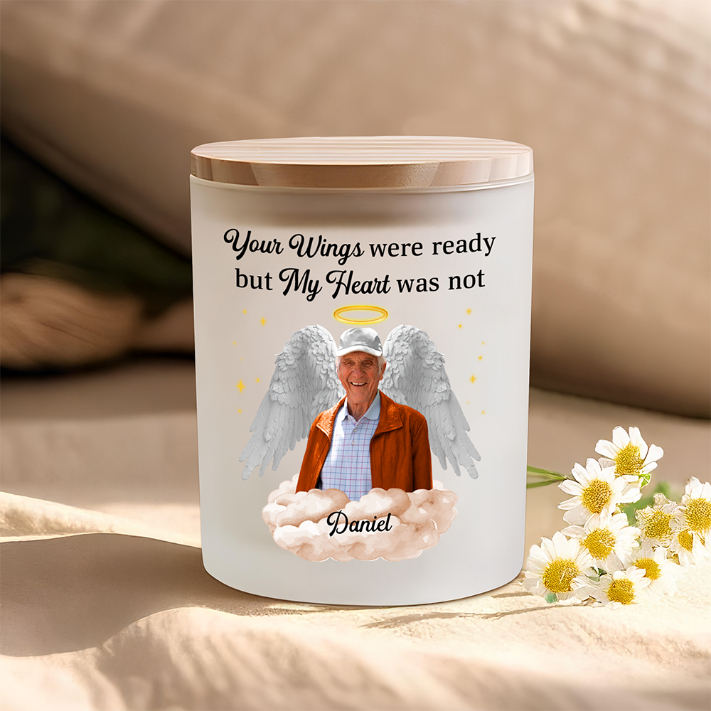 Custom Photo Your Light Will Always Shine In My Heart Memorial Glass Jar With LED Candle Sympathy Gift For Family Members HO82 893832