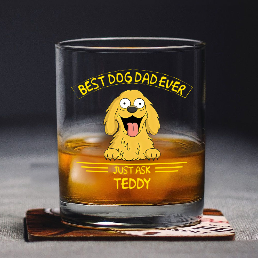 Personalized Best Dog Dad/Mom Ever Print Rock Glass Gift For Dog Lovers HO82 893728