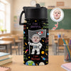 Personalised Photo Cute Astronaut Galaxy Kid Water Bottle with Positive Affirmations Phrase, Back To School Gift for Kids HO82 902976