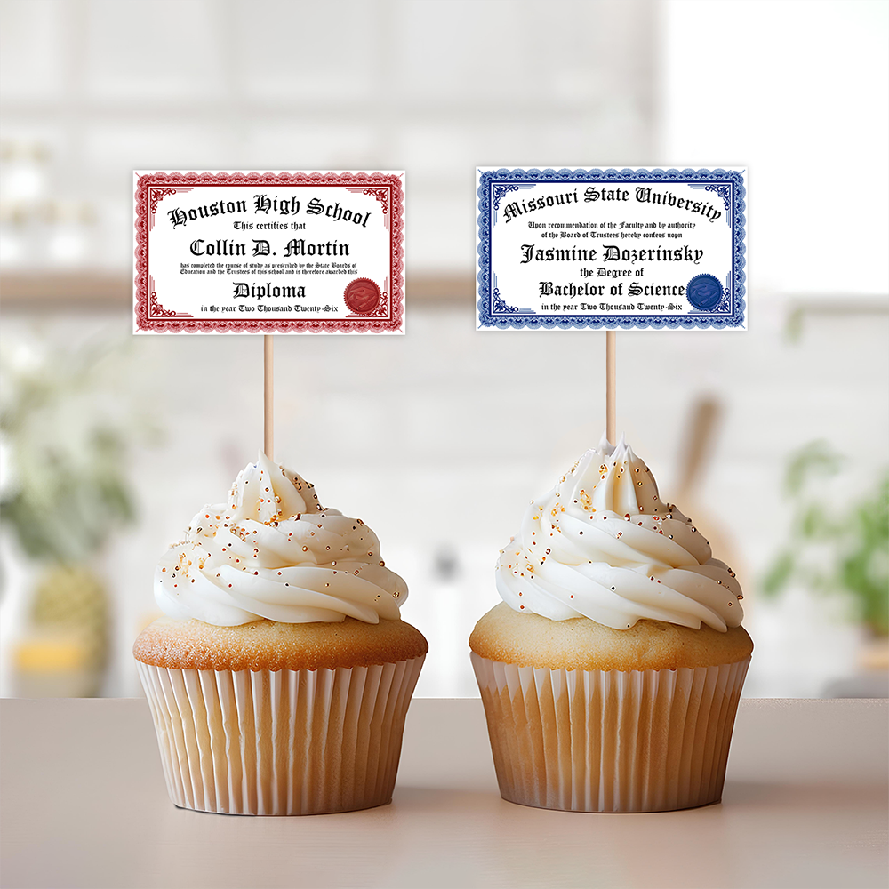 Personalized 2026 Graduation Diplomas Cupcake Topper Decoration Party LM32 899943