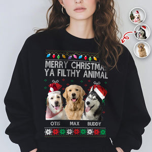 Merry Christmas Ya Filthy Animal Personalized Shirt, Christmas Gift For Dog Lover, Cat Lover HO82 894620