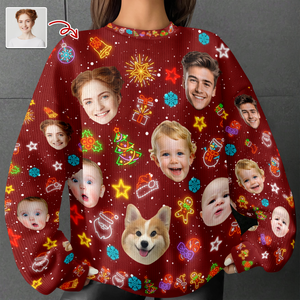 Custom Funny Face Light Up Christmas Ugly Sweater CH07 896802