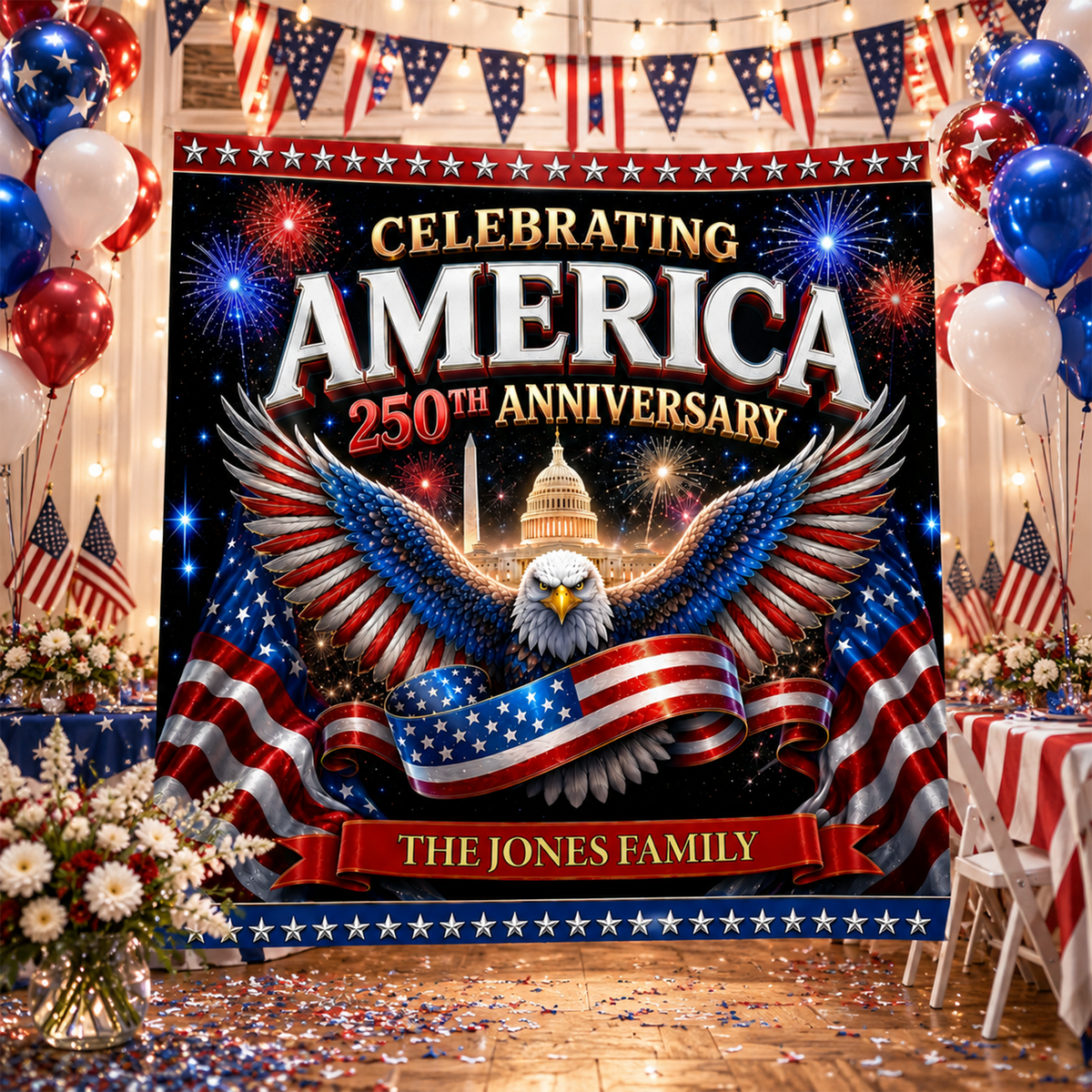 Celebrating USA 250Th Anniversary - Personalized Backdrop CH07 911734