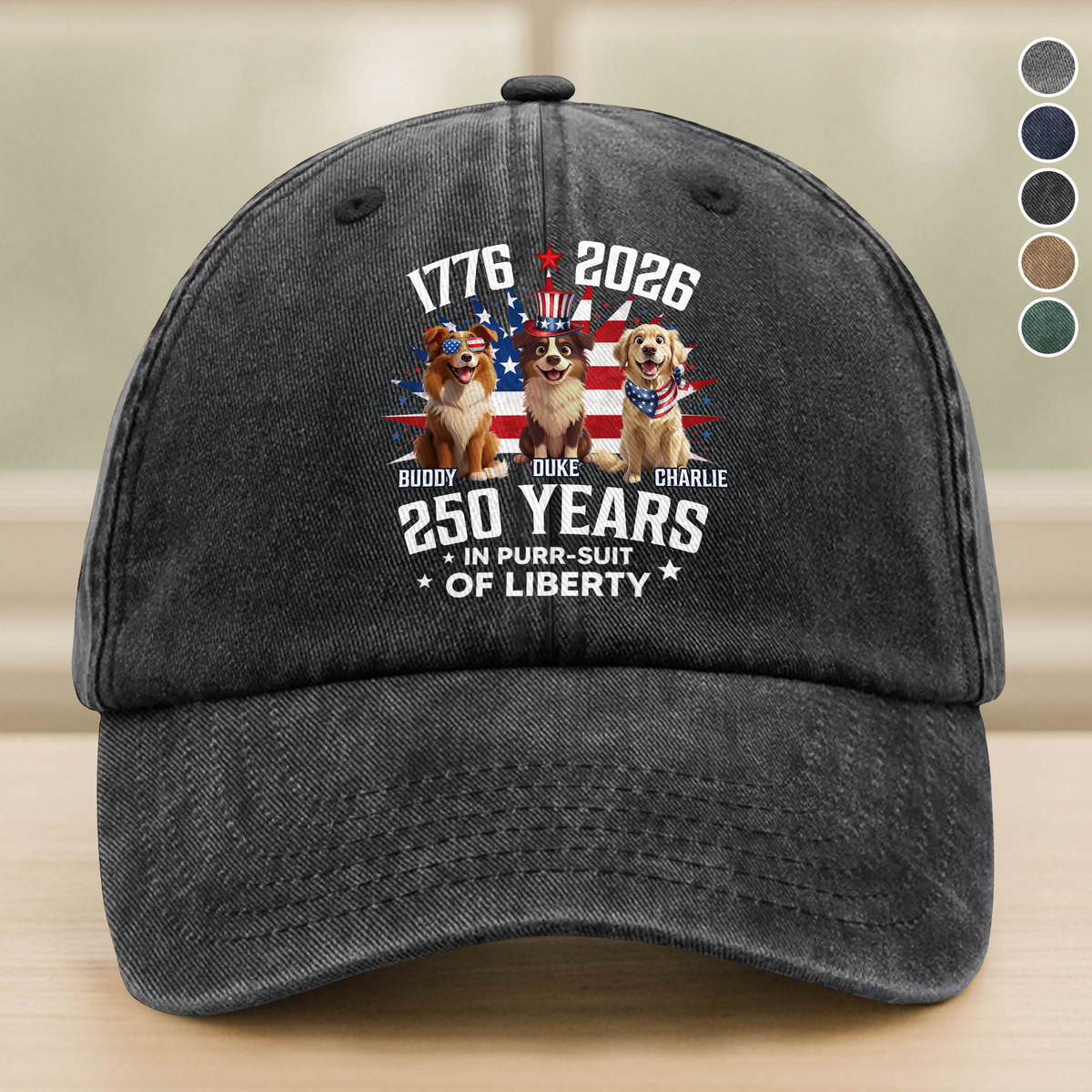 Personalized Freedom Vintage Washed Denim Baseball Cap HO82 901226