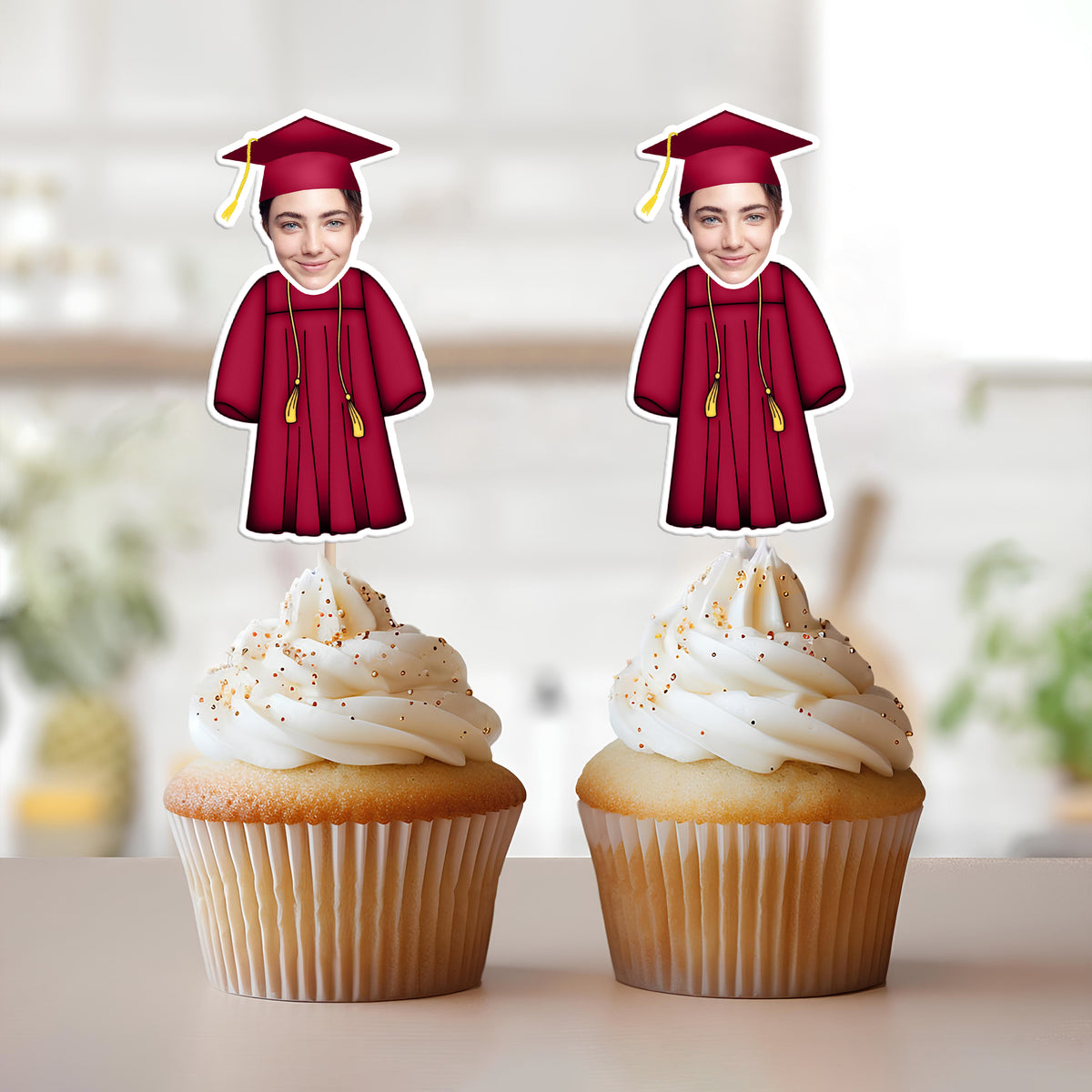 Custom Photo Senior Graduation Decoration Cupcake Toppers For Party TH10 892495