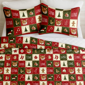 Custom Photo Christmas Icon Dog Cat Quilt Bedding Set HA75 898238