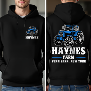 Personalized Tractor Farming Back & Front Dark Shirt CH07 895792