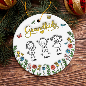 Personalized Grandkids Make Life Grand 3D Inflated Effect Ceramic Ornament For Christmas TH10 894865