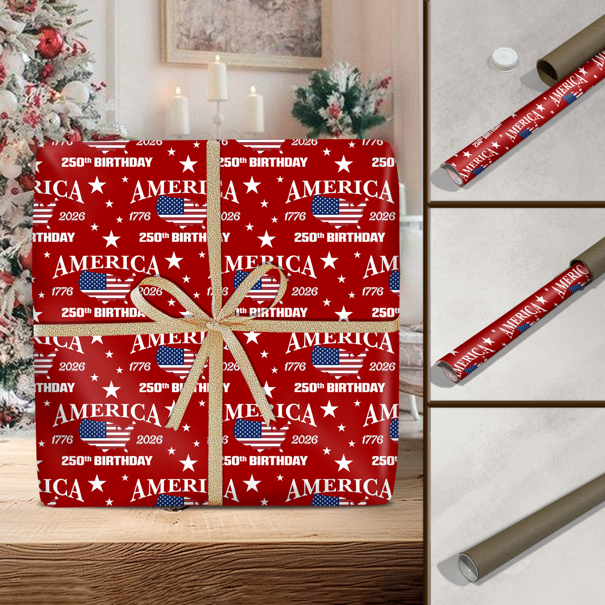 America 250 Birthday 1776-2026 Wrapping Paper HO82 900608
