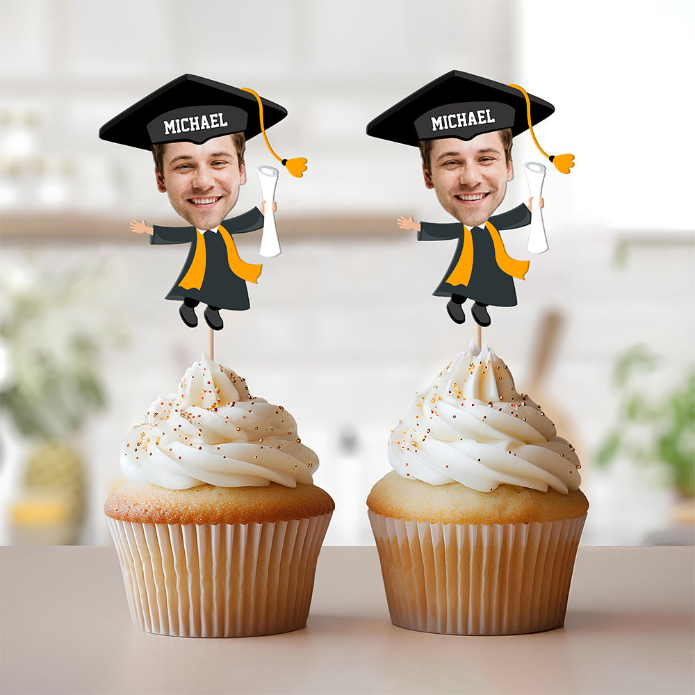 Custom Funny Face Class of 2025 Graduation Decoration Cupcake Toppers HA75 891992