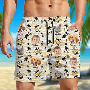 Custom Photo Stick Figures Best Dad Grandpa Ever Beach Short LM32 893713