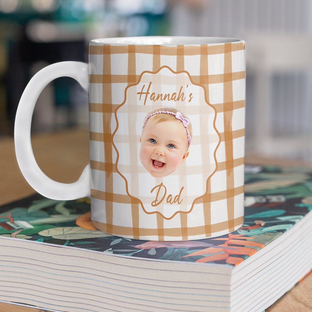 Custom Baby Face Plaid Pattern Print Full Mug - Personalized Gift for Parents LM32 899969