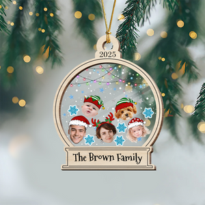 Custom Cute Family Face Photo Personalized Shaker Ornament Christmas Gift For Family CH07 896914