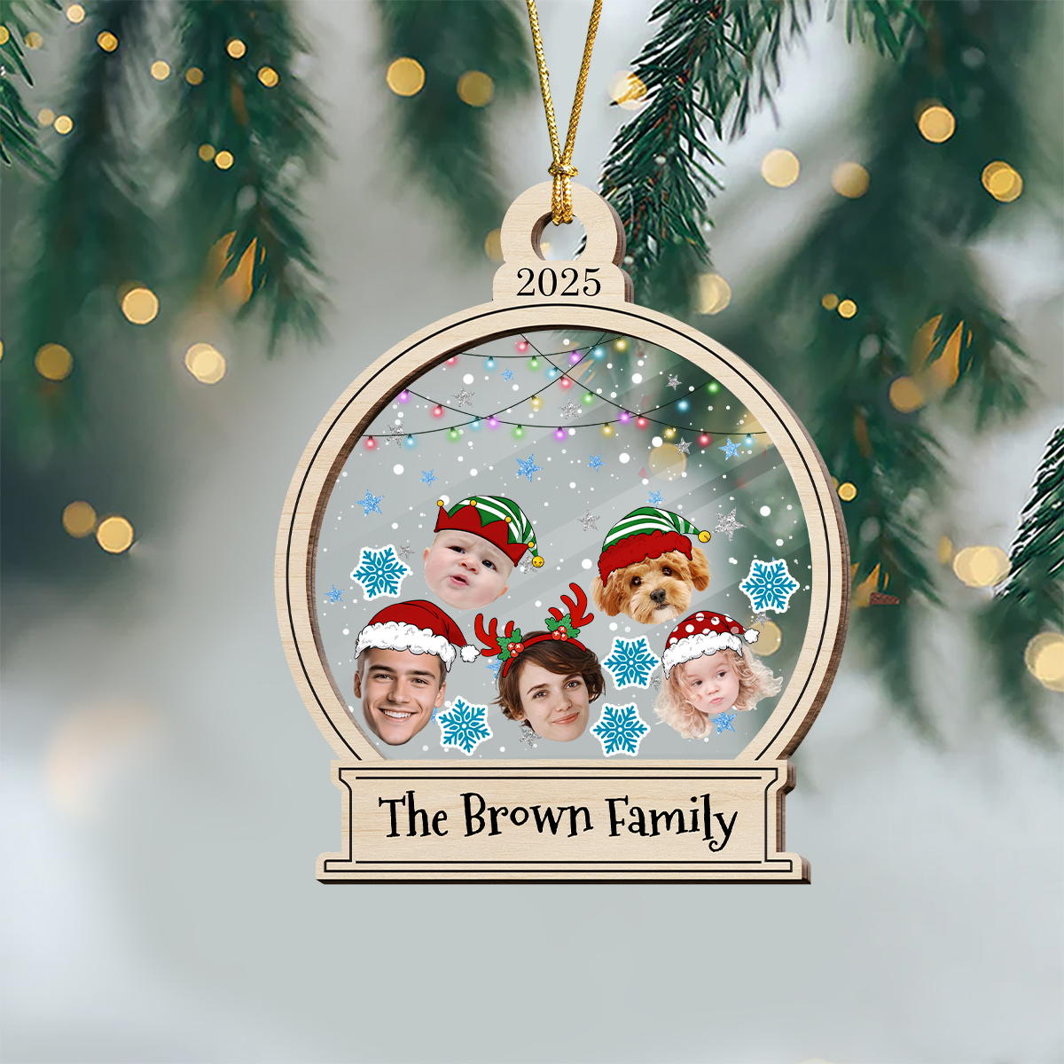 Custom Cute Family Face Photo Personalized Shaker Ornament Christmas Gift For Family CH07 896914