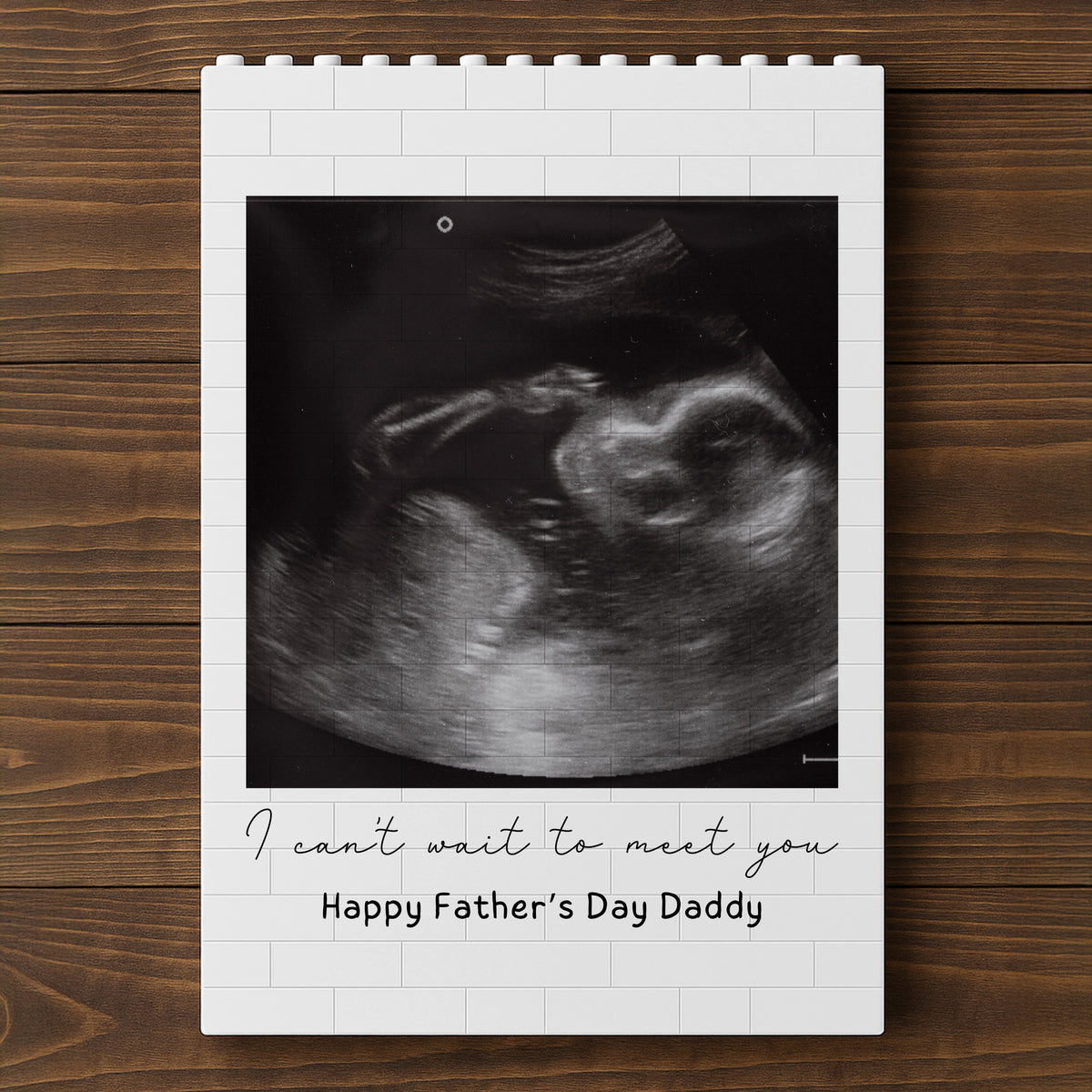 Custom Photo I Cannot Wait To Meet You Baby Scan Building Brick Blocks Happy Father's Day TH10 898853