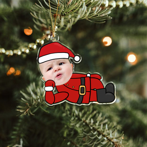 Custom Photo Cute Santa Claus Acrylic Ornament Christmas Gift For Family CH07 896354