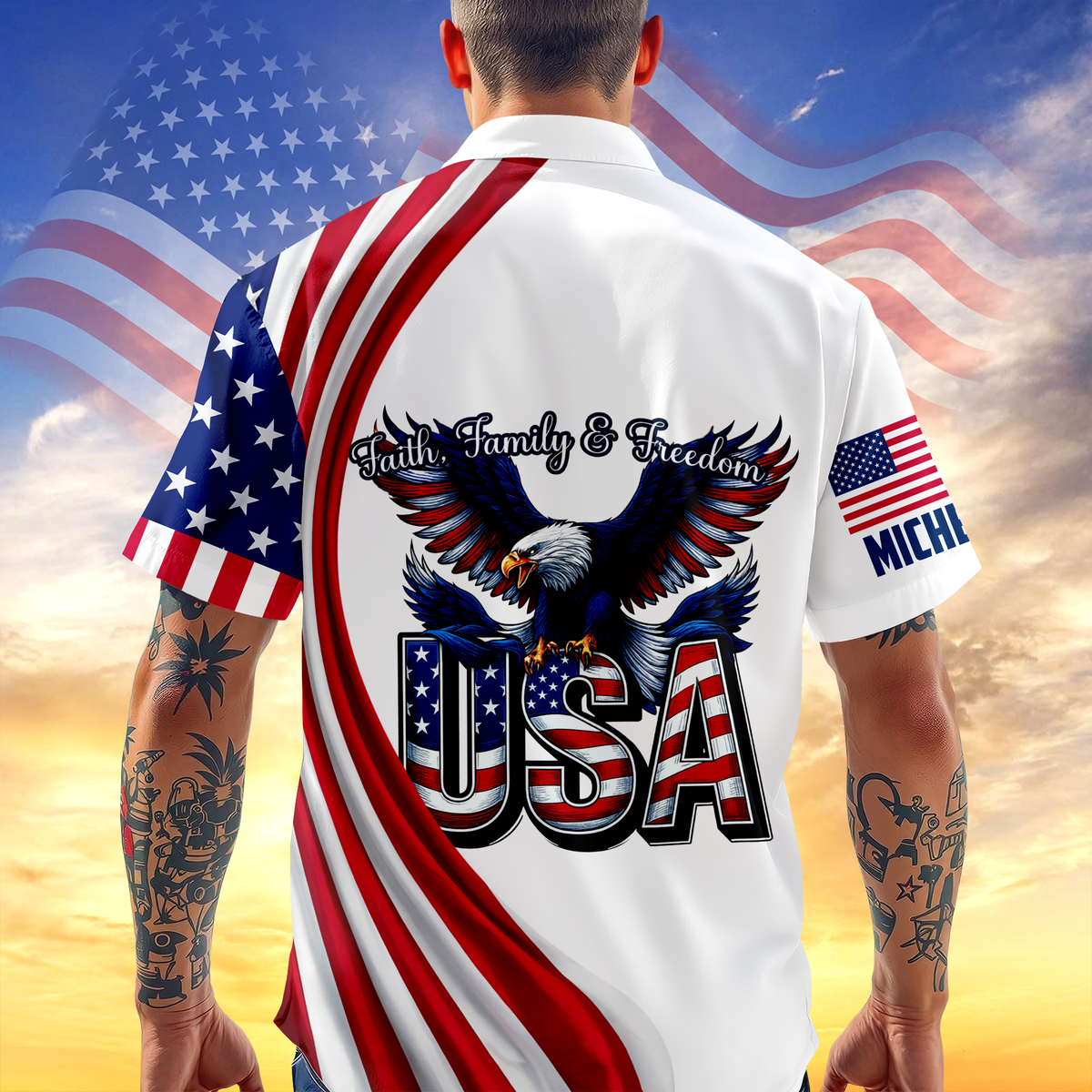Custom Name Faith, Family & Freedom USA 250 Years Of America Hawaii Shirt HO82 901168