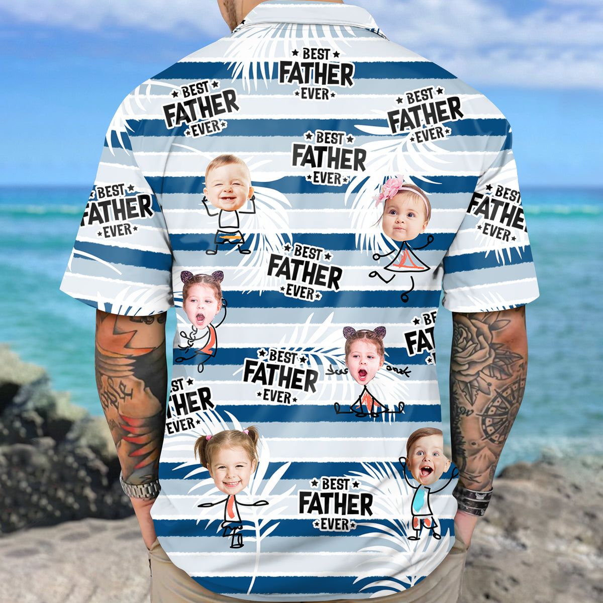 Custom Photo Best Dad Grandpa Ever - Personalized  Hawaiian Shirt LM32 893623